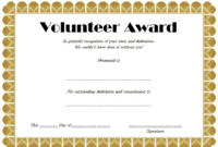 Volunteer Hours Certificate Template Free (4Th Design for Best Outstanding Volunteer Certificate Template