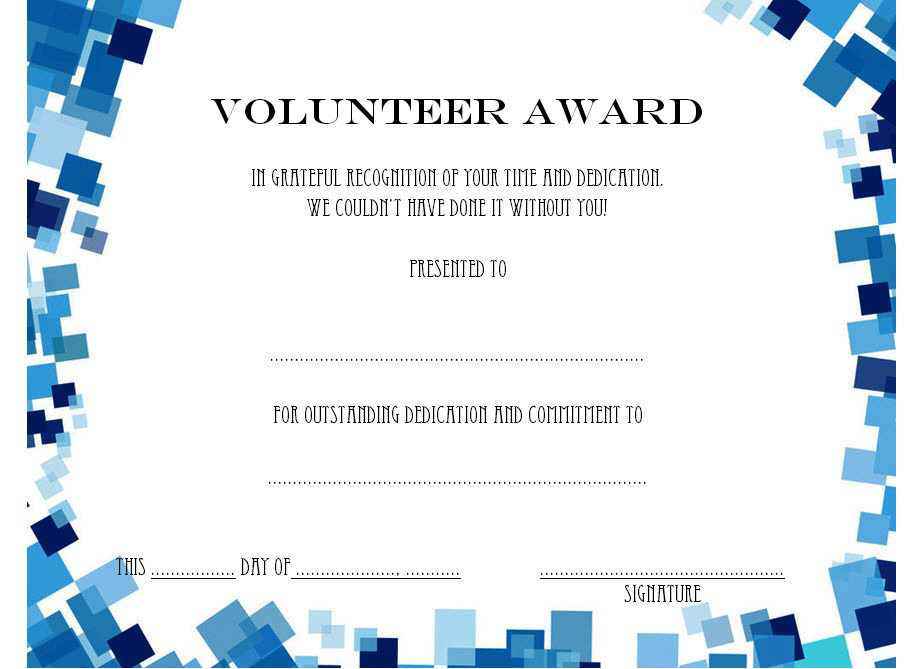 Volunteer Of The Year Certificate Template (3) - Templates regarding Best Outstanding Volunteer Certificate Template