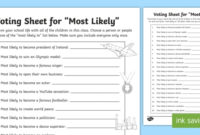 Voting Sheet For Most Likely To Worksheet / Worksheet with Fresh Most Likely To Certificate Template 9 Ideas