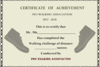 Walking Certificate Templates (7) - Templates Example throughout Unique Walking Certificate Templates