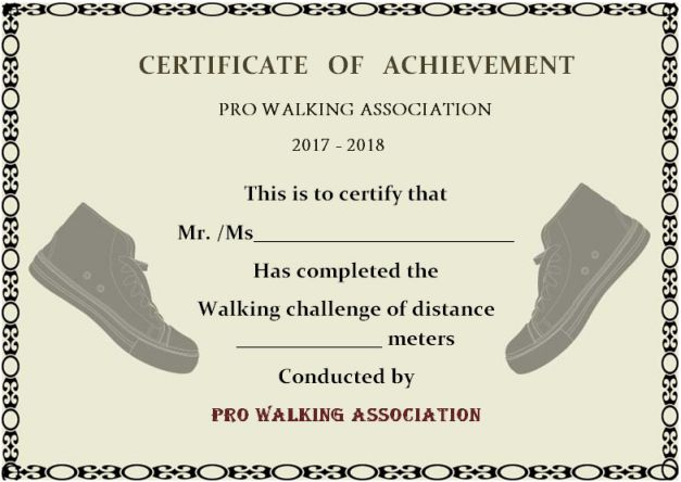 Walking Certificate Templates (7) - Templates Example throughout Unique Walking Certificate Templates