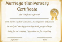 Wedding Anniversary Certificate Templates: 15 Most Beautiful for Anniversary Certificate Template Free