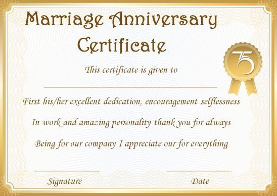 Wedding Anniversary Certificate Templates: 15 Most Beautiful for Anniversary Certificate Template Free