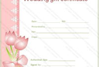 Wedding Gift Certificate Templates | Gift Certificate Templates in Free Editable Wedding Gift Certificate Template