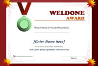 Well Done Award Certificate Template | Word & Excel Templates regarding Unique Well Done Certificate Template