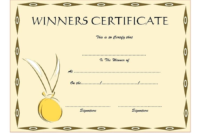 Winner Certificate Template (3) – Templates Example within Quality Winner Certificate Template Free 12 Designs