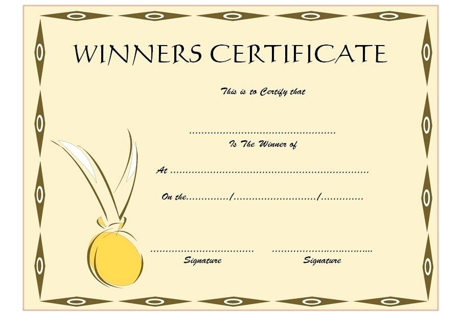 Winner Certificate Template (3) - Templates Example within Quality Winner Certificate Template Free 12 Designs