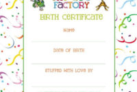 Wish Your Zoo Factory Animal A Happy Birthday! – The Zoo Factory regarding Stuffed Animal Birth Certificate