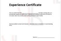 Work Experience Certificate Templates – (4 Free Templates pertaining to New Template Of Experience Certificate