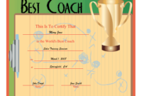 World'S Best Coach Certificate Printable Certificate with regard to Best Coach Certificate Template