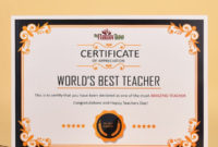 Worlds Best Teacher Certificate with regard to Best Teacher Certificate