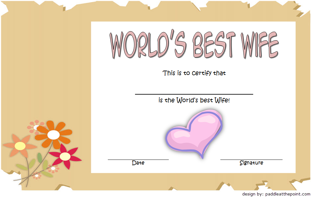 World&amp;#039;S Best Wife Certificate Template Free 2 | Good Wife with Fresh Best Wife Certificate Template