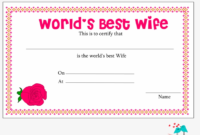 World'S Best Wife Certificate With Red Rose – World'S Best with regard to Fresh Best Wife Certificate Template