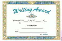 Writing Award Certificate Lessons, Worksheets And Activities for Writing Competition Certificate Templates