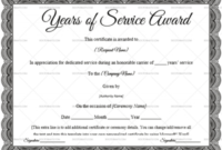 Years Service Award Certificate: 10+ Printable & Editable within Certificate For Years Of Service Template