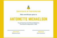 Yellow Badminton Icon Sport Certificate inside Unique Badminton Certificate Templates
