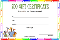 Zoo Gift Certificate Template Free (2Nd Design) | Gift in Zoo Gift Certificate Templates Free Download