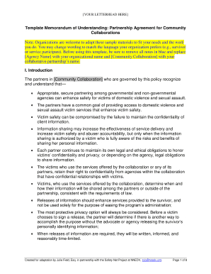 12 Printable Memorandum Of Agreement Sample Business with regard to Unique Partner Business Plan Template