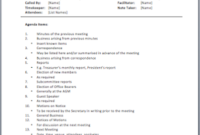15 Free Business Meeting Agenda Templates – Project inside Simple Meeting Agenda Template