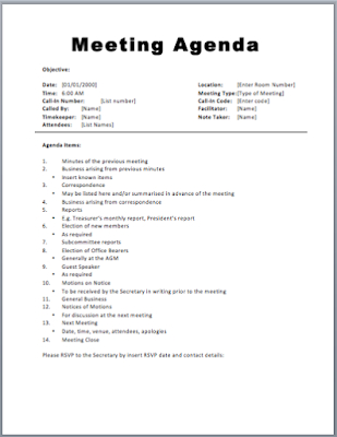 15 Free Business Meeting Agenda Templates - Project inside Simple Meeting Agenda Template