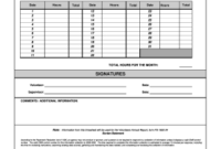 17 Printable Student Volunteer Time Sheet Forms And with regard to New Business Hours Template Word