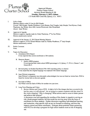 18 Printable Sample Minutes Of The Meeting In School Forms intended for School Board Agenda Template