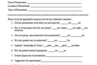 20+ Free Speaker Evaluation (Feedback) Form (Pdf with regard to Presentation Evaluation Template