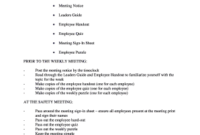 34 Printable Safety Meeting Sign In Sheet Forms And with Agenda Template Word 2010