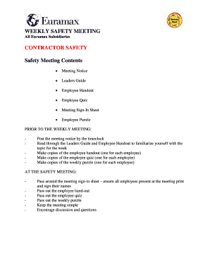34 Printable Safety Meeting Sign In Sheet Forms And within Meeting Agenda Template Word 2010