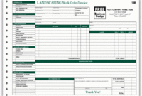 6537; Landscaping Work Order/Invoice Form | Landscaping throughout Fresh Lawn Care Business Plan Template Free