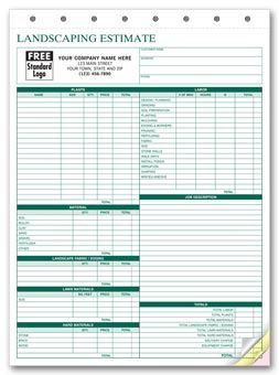 6571; Landscaping Estimate Form | Lawn Care Business throughout New Business Costing Template