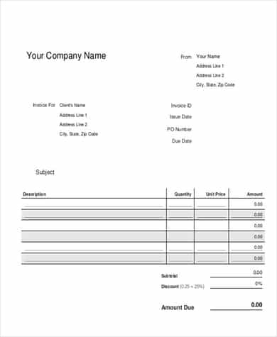 8+ Free Construction Invoice Templates - Word Excel Formats with regard to Free Construction Business Plan Template