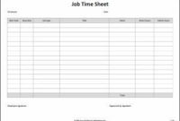 A Job Timesheet Forms Part Of A Job Cost System, And Is inside New Plain Business Card Template Word