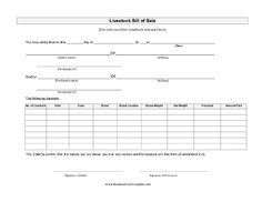 A Printable Bill Of Sale For Transactions Involving Cattle with Fresh Livestock Business Plan Template