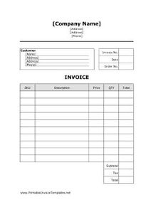 A Printable Job Invoice With Plenty Of Room To Describe throughout Non Profit Business Plan Template Free Download