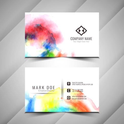 Abstract Beautiful Watercolor Business Card Design within Business Card Powerpoint Templates Free