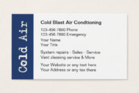 Air Conditioning Business Cards And Business Card in Hvac Business Card Template