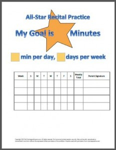 All-Star Recital Practice Chart | My Fun Piano Studio pertaining to Free Dance Studio Business Plan Template