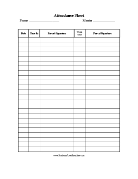 An Attendance Sign-In And Sign-Out Sheet For Parents for Daycare Business Plan Template Free Download