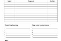 Assignment Tracker Printable - Google Search | Homeschool regarding Homework Agenda Template