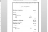 Bank Account Reconciliation Report Template pertaining to Quality Business Bank Reconciliation Template