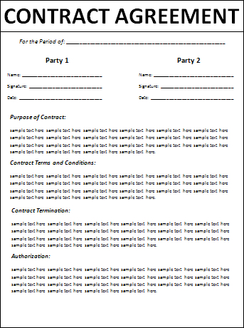 Blank Contract Template | Professional Word Templates intended for New Business Contract Template For Partnership