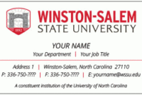 Branded Stationery – Winston-Salem State University pertaining to Business Card Template Open Office