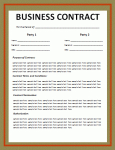 Business Contract Template | Word, Excel &amp; Pdf Templates with regard to Quality Simple Business Profile Template