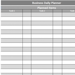 Business Daily Planner - My Excel Templates for Business Directory Template Free