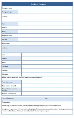Business Expense Form Template - Sample Forms within Quality Business Requirements Definition Template