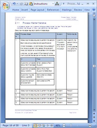 Business Process Design Templates - Ms Word, Excel + Visio regarding Unique Business Process Design Document Template
