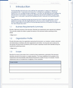 Business Requirements Template (Word) - Technical Writing in New Example Business Requirements Document Template