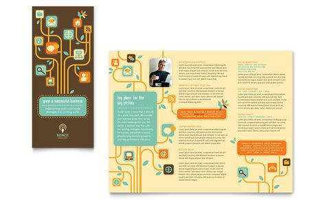 Business Services Tri Fold Brochure Template Design | リーフレット inside Best Business Service Catalogue Template