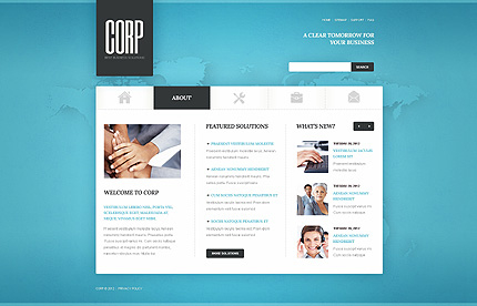 Business Website Template Page 1 Photoshop Screenshot for New Website Templates For Small Business